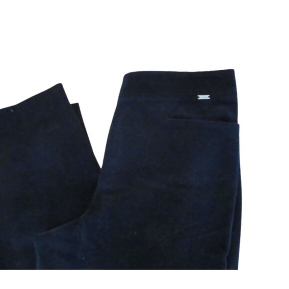 St John Black Corduroy Straight High Rise Pants Size 2, Inseam 29" - Picture 3 of 8